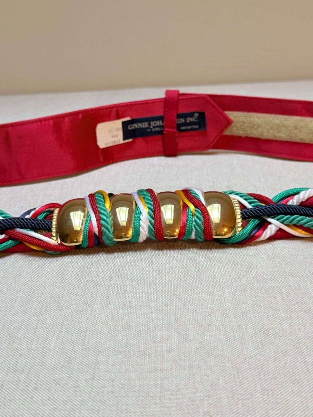 Vintage 1980s Ginnie Johansen Inc Dallas Braided Rope Statement Belt